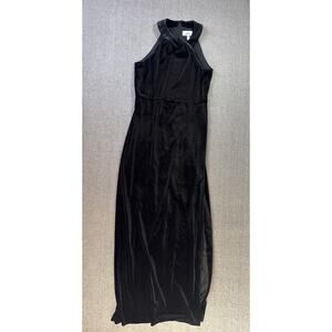 Belle‎ Badgley Mischka Formal Dress Velvet High Neck Maxi Classic Gown Size 10